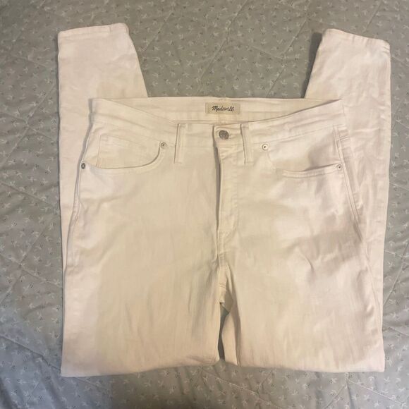 Madewell 9" mid rise skinny white Jeans 31 - Picture 1 of 9